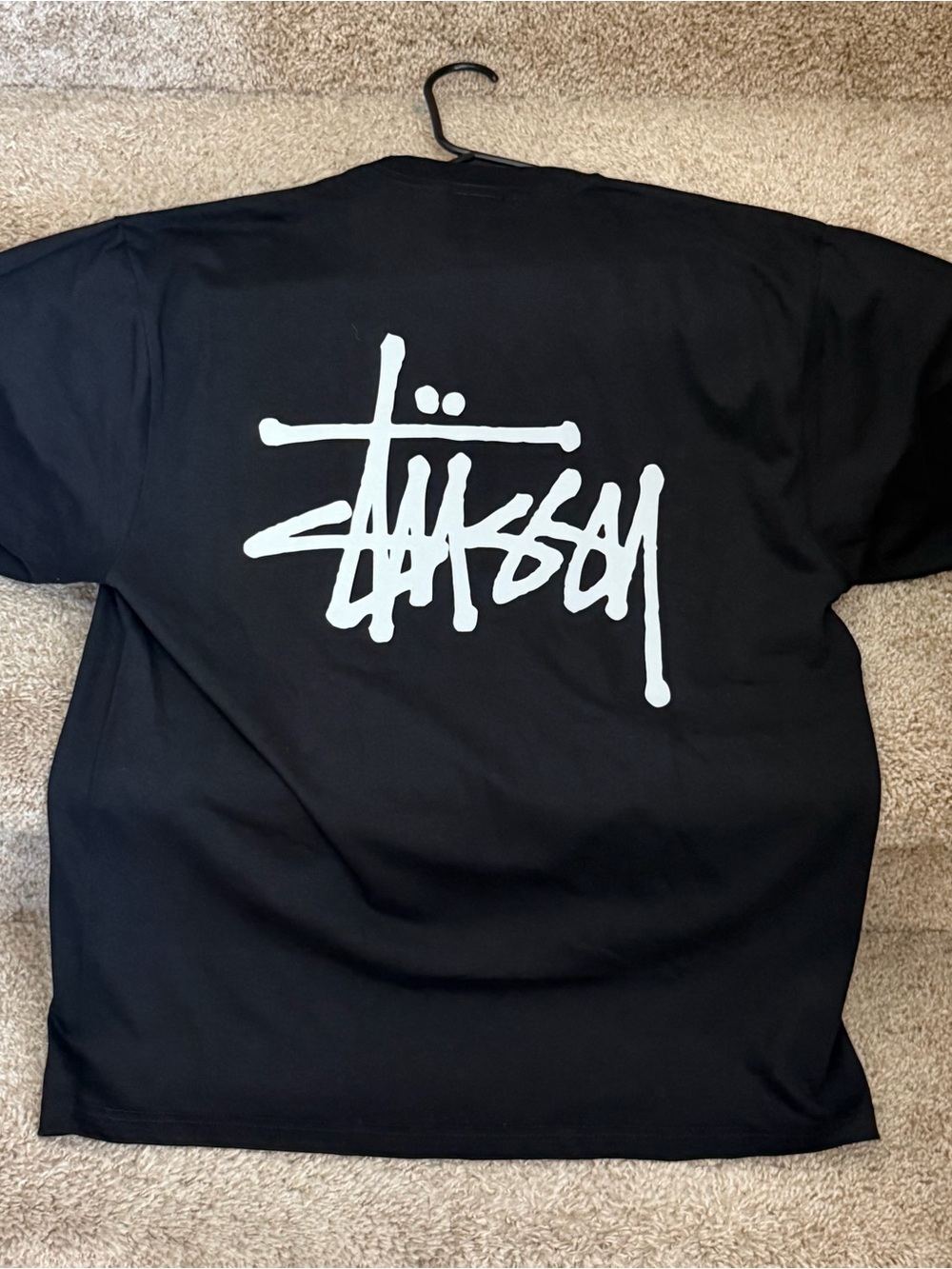 Stussy stock logo tee in black (NEW)
